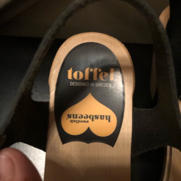 Swedish Handmade Hasbeens Toffel leather wooden clogs Size 41 - Picture 11 of 12